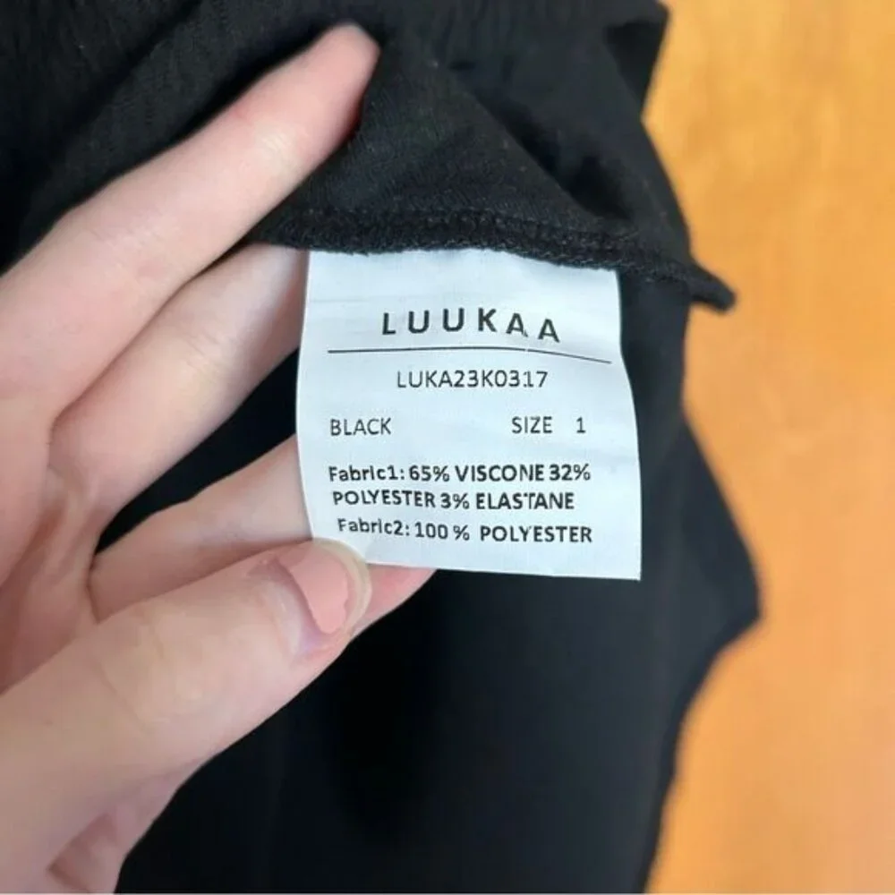 Luukaa Black One Button Asymmetric Cardigan Jacket Size 1 US 6 Lagenlook